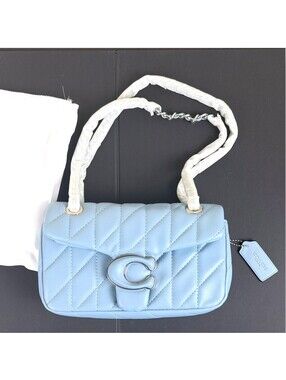 🐳 Coach Tabby 20 Shoulder Bag Grey Blue Silver Hardware